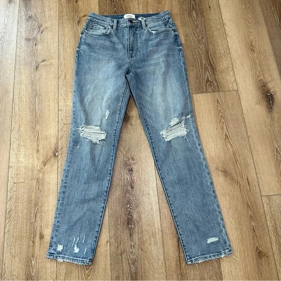 Pistola Women's Light Wash Distressed Straight Leg Denim Jeans Size 27 NWOT - Picture 2 of 8